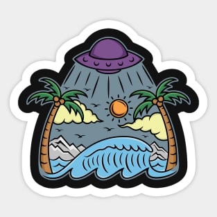 Alien comes to the summer Sticker